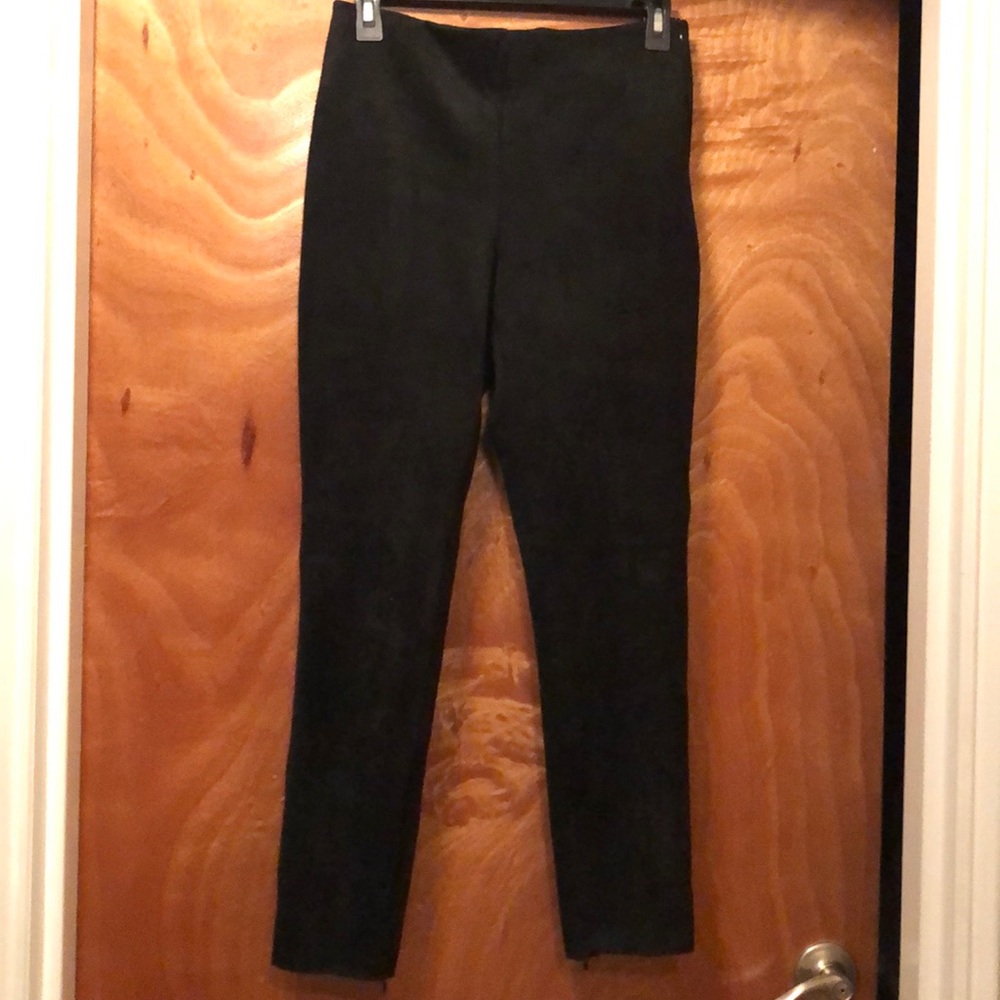 NWOT Zara basics micro suede black skinny pants sz M